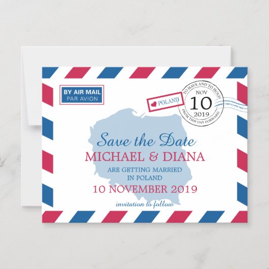 Invitation Magnétique Pologne | Save the date (Recto)