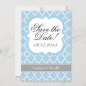 Invitation Magnétique Poudre Bleu Quatrefoil Enregistrer l'aimant de dat (Recto)