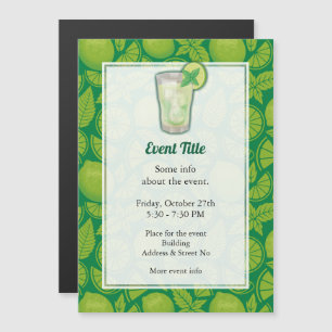 Invitation magnétique pour cocktail Mojito