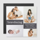 Invitation Magnétique Présentation de plusieurs photos de naissance de b (Devant / Derrière)