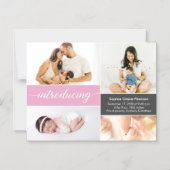 Invitation Magnétique Présentation des photos de bébé Blue Custom (Recto)