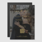Invitation Magnétique QR code modern photo wedding save the date   (Devant / Derrière)