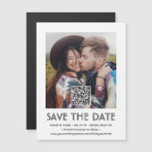 Invitation Magnétique QR Code & Photo Chic Mariage simple Enregistrer la (Devant / Derrière)