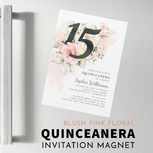 Invitation Magnétique Quinceanera 15e anniversaire Floral Rustique moder