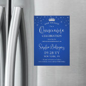 Invitation Magnétique Quinceañera Save the Date Elegant Royal Blue