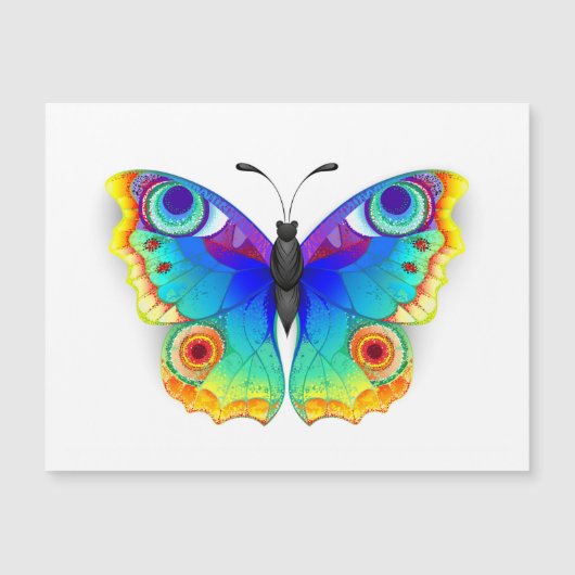 Invitation Magnétique Rainbow Butterfly Peacock Eye (Devant)
