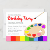 Invitation Magnétique Rainbow Children's Painting Party (Recto)