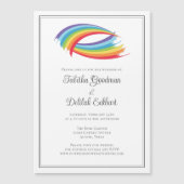 Invitation Magnétique Rainbow Wave Beautiful LGBT Mariage (Devant)