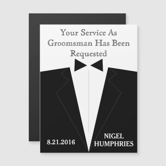 Invitation Magnétique Rappel de Témoins ou Garçon d'Honneur (Devant / Derrière)