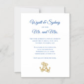 Invitation Magnétique Réception de mariage privée à deux ancres uniqueme (Recto)