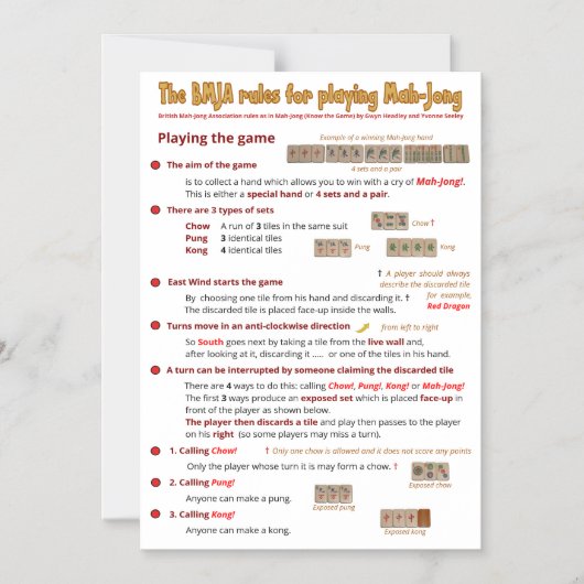 Invitation Magnétique Règles BMJA magnétique - Jouer au jeu (1) (Recto)