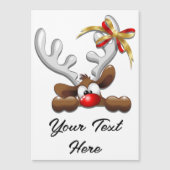 Invitation Magnétique Reindeer Puzzled drôle Caractère de Noël (Devant)