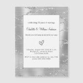 Invitation Magnétique Renouvellement voeu argent luxe mariage (Devant)