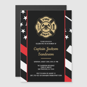 Invitation Magnétique Retraite de pompier de sapeurs-pompiers
