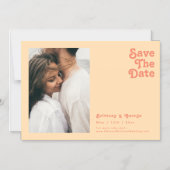 Invitation Magnétique Rétro moderne | Orange Horizontal Enregistrer La M (Recto)