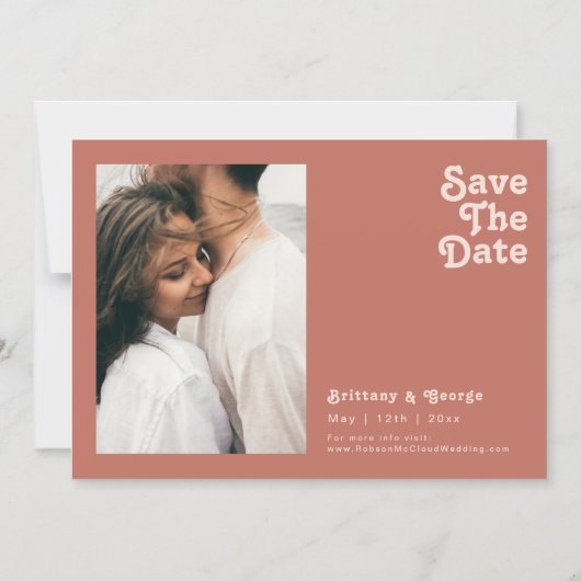 Invitation Magnétique Rétro simple | Ancien Rose Horizontal Enregistrer  (Recto)