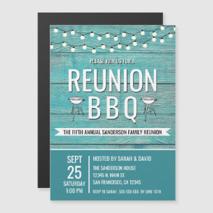 Invitation Magnétique Réunion de famille Barbecue annuel Barbecue Rustiq