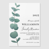 Invitation Magnétique Réunion de famille Eucalyptus moderne (Devant)