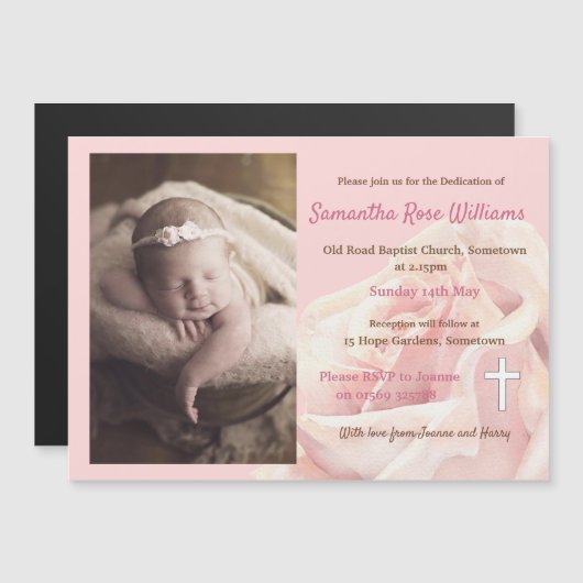 Invitation Magnétique Robe rose (Devant / Derrière)