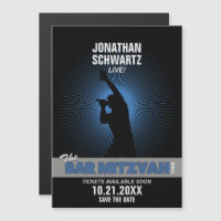 Rock Star Bar Mitzvah Enregistrer la date Black Bl