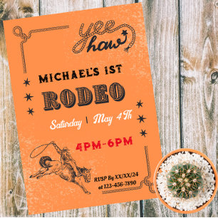 Invitation Magnétique Rodeo Cavalcade Occidentale Cavalier Country Anniv