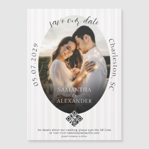 Invitation Magnétique Romantique 1 Photo Scribble QR Code Enregistrer la