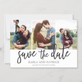Invitation Magnétique Romantique Script 3 Collage de photos Enregistrer  (Recto)