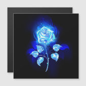 Invitation Magnétique Rose bleu brûlant (Devant / Derrière)