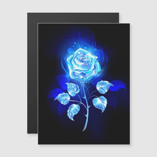 Invitation Magnétique Rose bleu brûlant (Devant / Derrière)