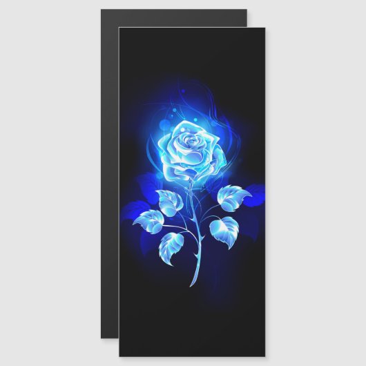 Invitation Magnétique Rose bleu brûlant (Devant / Derrière)