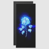 Invitation Magnétique Rose bleue brûlante (Devant / Derrière)
