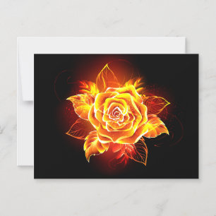 Invitation Magnétique Rose de feu en fleurs