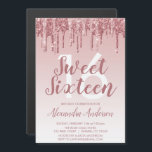 Invitation Magnétique Rose Gold Sparkle Parties scintillant Sweet sixtee<br><div class="desc">Rose Bleu - Rose Gold Sparkly Dripping Parties scintillant Sweet 16 Anniversaire Fête Invitation magnétique. C'est la parfaite Invitation d'anniversaire de Sweet sixteen pour une Parties scintillant d'or Rose moderne et rose vif Ombre  Fille étincelante fête d'anniversaire. Veuillez contacter le concepteur pour les articles customisés correspondants.</div>
