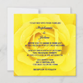 Invitation Magnétique Rose Jaune Marine Bleu Cute Chic Mariage (Recto)