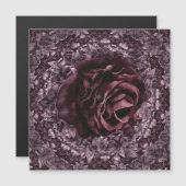 Invitation Magnétique Rose Mandala (Devant / Derrière)