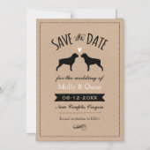 Invitation Magnétique Rottweiler Silhouettes Mariage Enregistrer la date (Recto)