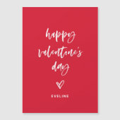 Invitation Magnétique Rouge et blanc Décontracté Script et coeur Valenti (Devant)