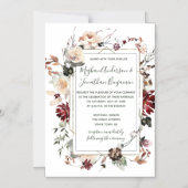 Invitation Magnétique Russe Floral Floral Forest Green Mariage | (Recto)
