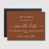 Invitation Magnétique Rust brûlé mariage orange enregistrer la date aima (Devant / Derrière)