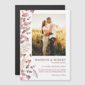 Invitation Magnétique Rustic Boho Chic Wildflower Photo Save The Date (Devant / Derrière)