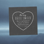 Invitation Magnétique Rustic Chalkboard Heart Be My Bridesmaid Propositi<br><div class="desc">Une carte de proposition rustique de style tableau noir avec un coeur de craie. Customisez avec la date de votre mariage et tout autre texte que vous devez dire. Convient à n'importe quel membre de la fête de mariage de fille de fleurs à Maid of Honor</div>