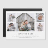 Invitation Magnétique Rustic Chic | Photo Grid Wedding Save The Date (Devant / Derrière)