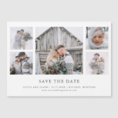 Invitation Magnétique Rustic Chic | Photo Grid Wedding Save The Date (Devant)