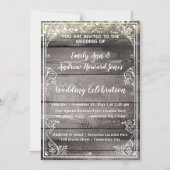 Invitation Magnétique Rustic Country Grange Bois Fée Lumières Mariage (Recto)