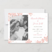 Invitation Magnétique Sakura rose Fleurs de cerises japonaises Enregistr (Recto)