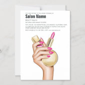 Invitation Magnétique Salon de beauté chic rose et or Glam Ouverture (Recto)