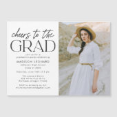 Invitation Magnétique Salutations à la Grad Black Photo Grad Graduation  (Devant)