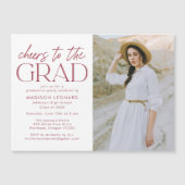 Invitation Magnétique Salutations à la Grad Burgundy Graduation Party (Devant)