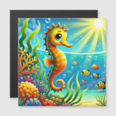 Invitation Magnétique Sandy le cheval marin (Devant / Derrière)