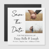 Invitation Magnétique Save The Date Photo Thin Magnetic Card (Devant / Derrière)